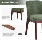 VKNOW Modern Dining Chairs Set of 4, Faux Leather Kitchen Chairs with Wood Legs, Upholstered Side Chair for Kitchen Dining Room, Green
