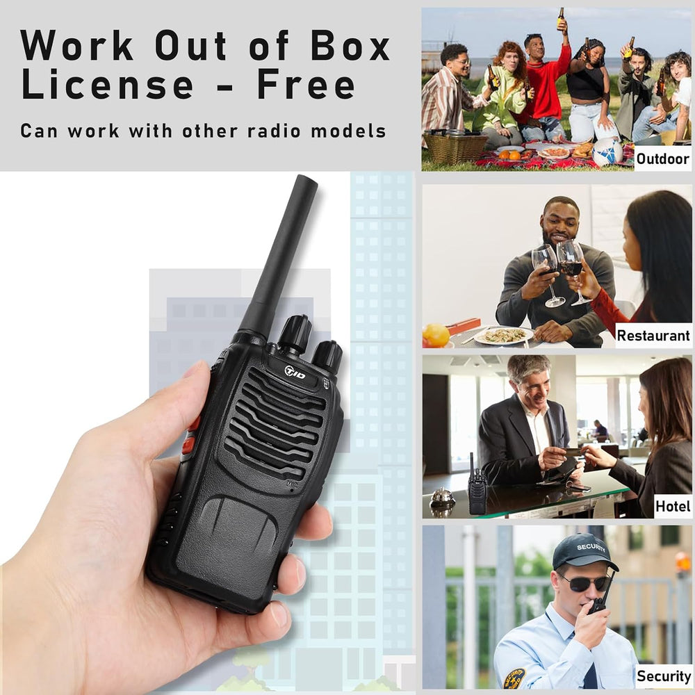 TIDRADIO 5.5-Mile Long Range Walkie Talkies with Upgrade Acoustic Earpiece