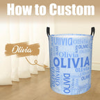 Custom Name Laundry Hamper, Personalized Laundry Basket with Name for Boys Girls Kids Men Women, Customized Name Dirty Clothes Basket Gifts for Clothes Toy Bathroom Bedroom Laundry Room Dorm