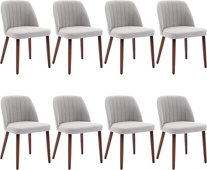 Wooden Dining Chairs Set of 8, Upholstered Kitchen Dining Room Chairs with Pa...