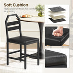 YATINEYDining Chairs, Kitchen Chairs with Back Support, Upholstered Seat and Metal Legs, for Kitchen, Living Room, Black CY02L4BB
