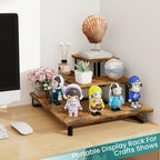 ELITEROO 3 Tier Wooden Retail Display Shelves, Portable Display Rack for Retail Counter Top Craft Shows, 3 Step Corner Tiered Table Display Tower Stand for Cupcake Jewelry Card Sticker Display