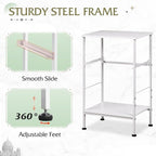 WLIVE Night Stand Set 2, White Nightstand with Fabric Storage Drawer and Open Wood Shelf, End Tables Dresser for Bedroom, Bed Side Table, Dorm, 25.03" Height