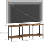 TV Stand, Entertainment Center, Industrial TV Media Console Table with Open Storage Shelves, 2 Tier TV Cabinet for Living Room, Bedroom