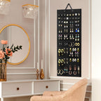 Lolalet Hanging Earring Holder Organizer with 20 Hooks for Women, Earring Organizer Wall Earrings Hanger Pierced Earring Storage, Felt Stud Earring Display, 608 Holes for Earrings - Black, 1 Pack