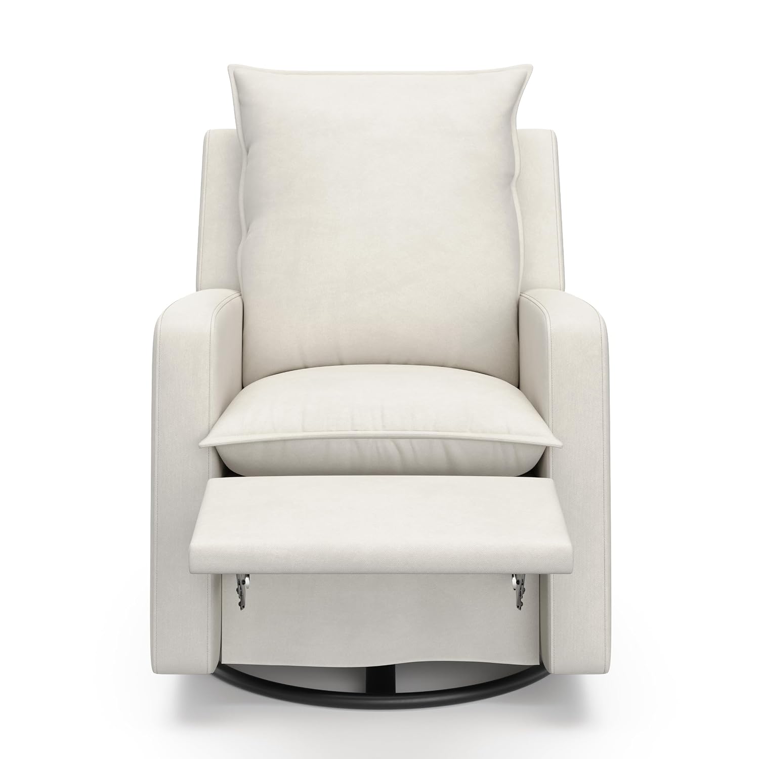 Storkcraft Timeless Recliner Swivel Glider with USB Charging Ports, Ivory | USB-C and USB-A Charging Port, 360-Degree Metal Swivel Base, Manual Extending Foot Rest, Glider Rocking Chair