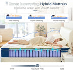 Queen Mattress 12 Inch, Gel Memory Foam Hybrid Mattresses with Luxury 10 Layers, Medium Firm Queen Bed Mattress in a Box with Pressure Relief and Support, CertiPUR-US Foam & 365-Night Trial