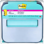 Post-it Note Dispenser with Post-it Pop-up Notes, Black Base with Steel Top, 1 Aqua Splash 3 in. x 3 in. Super Sticky Note Pad, Classroom or Office Supplies