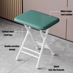 Stackable Kitchen Stools, Folding Chairs, Commercial Event Seat, Comfortable Cushion, for Patio, Picnic, Parties, Home, Office(Green,White Frame)
