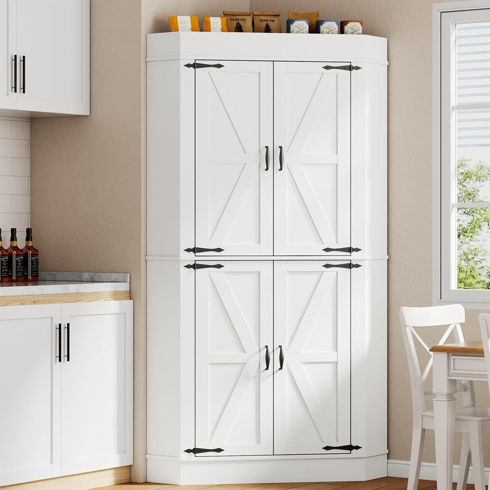Gyfimoie Corner Cabinet,Kitchen Pantry Storage Cabinet,Freestanding Buffet Hu...
