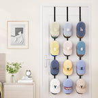 SWTYMIKI Over Door Hat Rack - 3 Packs Metal Hanging Hat Organizer with 12 Hooks Design, Baseball Cap Hanger Organizer Storage Holds up to 60 Caps for Door, Bedroom, Closet