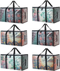 Heavy Duty 93L (24.5 Gallon) Stackable Storage Bins with Fully Openable Lids, Moving Bags Heavy Duty, Clear Plastic Totes for Moving Storage, Home Organization, Christmas Decorations. 6 pack