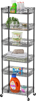 SINGAYE Shelf Closet Wire Shelving：Adjustable Metal Unit for Laundry Room Organization Bathroom Kitchen Home Storage with Wheels Pantry Rack Shelves