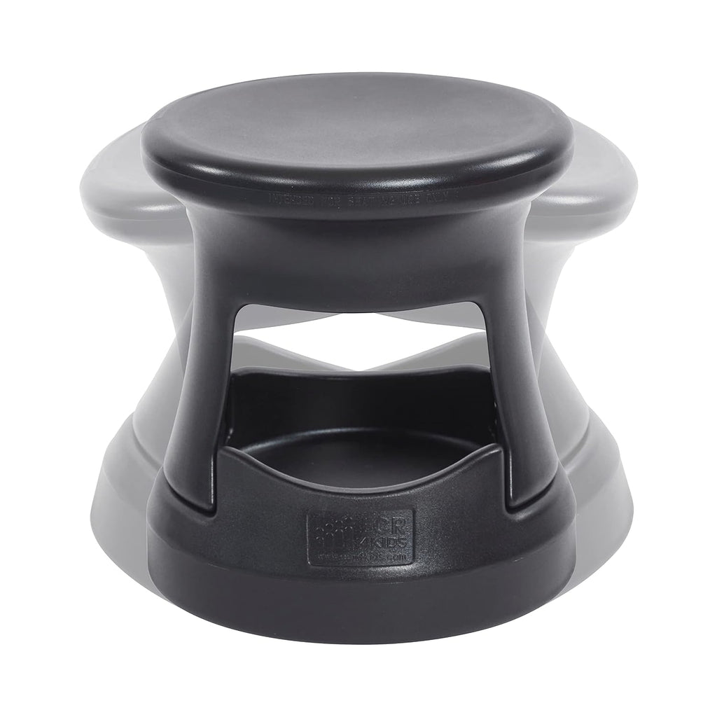 ECR4Kids Active Storage Wobble Stool, 15in Seat Height, Children's Furniture, Black