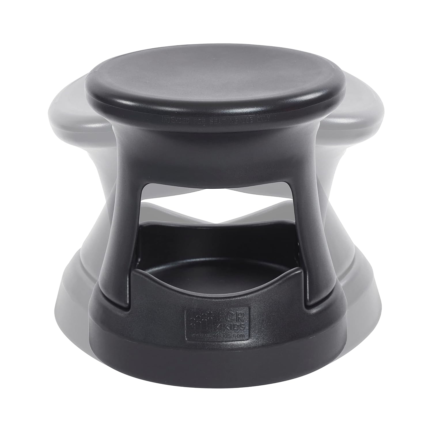 ECR4Kids Active Storage Wobble Stool, 15in Seat Height, Children's Furniture, Black
