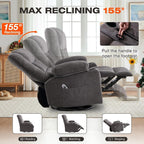 MAHOMICO Manual Recliner Chair with 2 Cup Holders,4 Pockets,Reclining Sofa for Living Room,Bedroom,22.4" W
