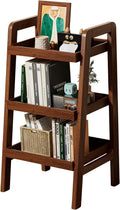 Solid Wood Ladder Shelf, 3 Tier Open Bookcase Storage Shelf | Space-saving vertical organizer, stable ladder structure, display solution for books, plants, decor and household essentials