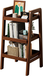 Solid Wood Ladder Shelf, 3 Tier Open Bookcase Storage Shelf | Space-saving vertical organizer, stable ladder structure, display solution for books, plants, decor and household essentials