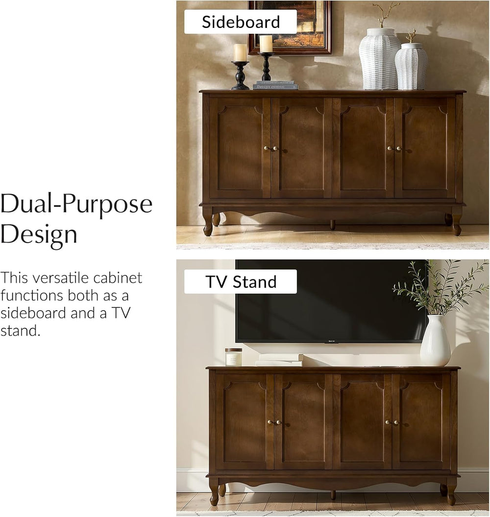 HULALA HOME Sideboard Buffet Cabinet with Storage, 58" Kitchen Farmhouse...