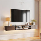 FurniNova Floating TV Stand,78'' Wall Mounted TV Console,Floating TV Shelf,Wall TV Cabinet,Floating Entertainment Shelf,Walnut