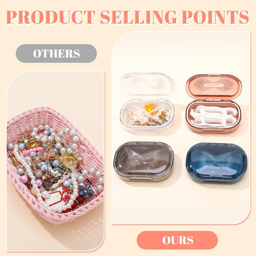 4 Pcs Qtip Holder Hair Tie organizer Small Container Portable Travel Qtips Case Cotton Swab Holder Flosser Dispenser 4 Soft Colors 3.94 x 2.76 Inch