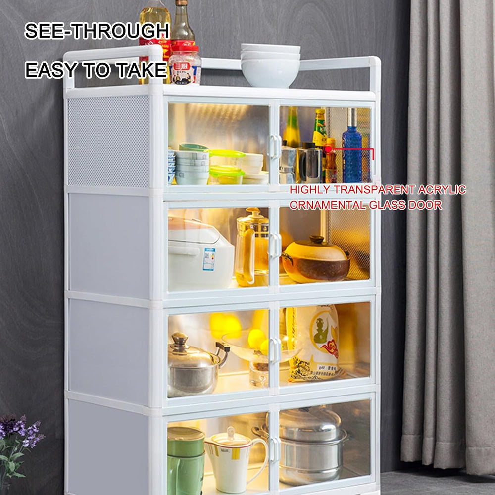 Kitchen Pantry Storage Cabinet, Freestanding Kitchen Storage Cabinet with Acr...