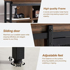 HOMISSUE Corner TV Stand for 55 Inch TV, Rustic Corner Entertainment Center with Storage, Industrial Media Console Table with Sliding Barn Door, Entertainment Center for Living Room, Brown