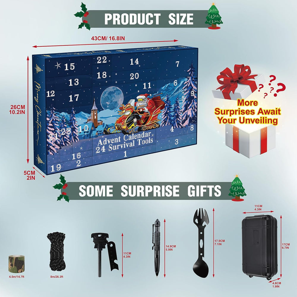 24-in-1 Professional Survival Kit Advent Calendar 2026 for Men