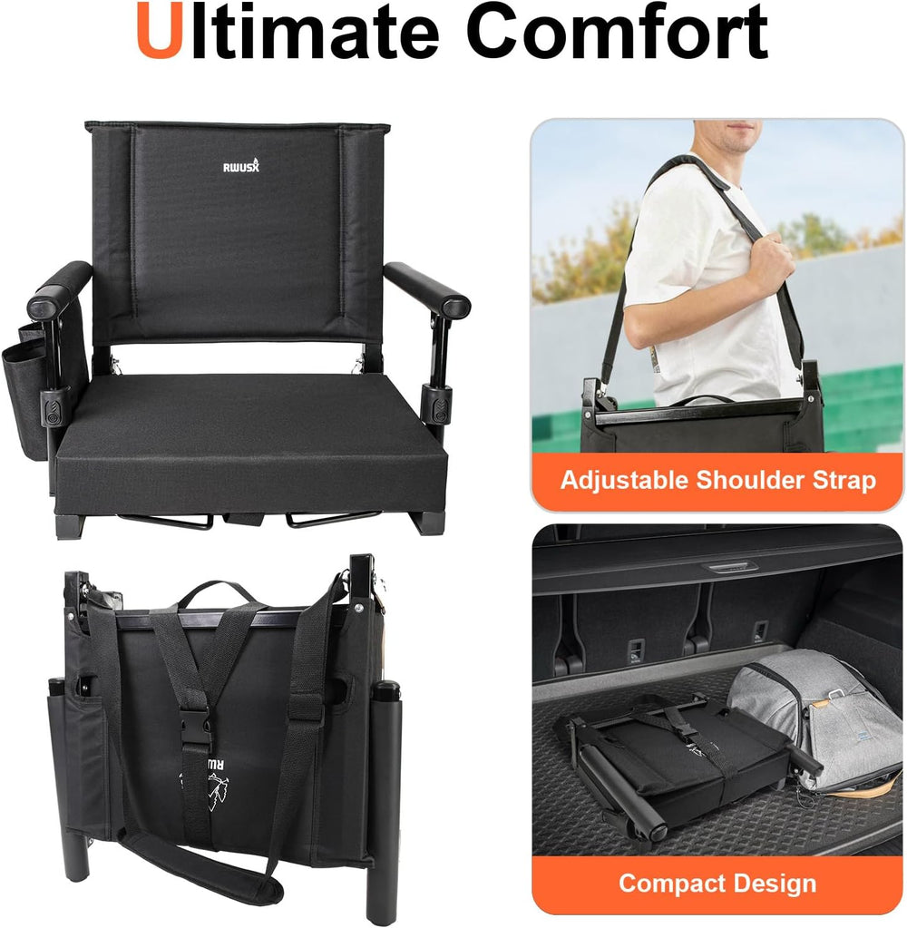 Padded Stadium Seats with Back Support and Cushion