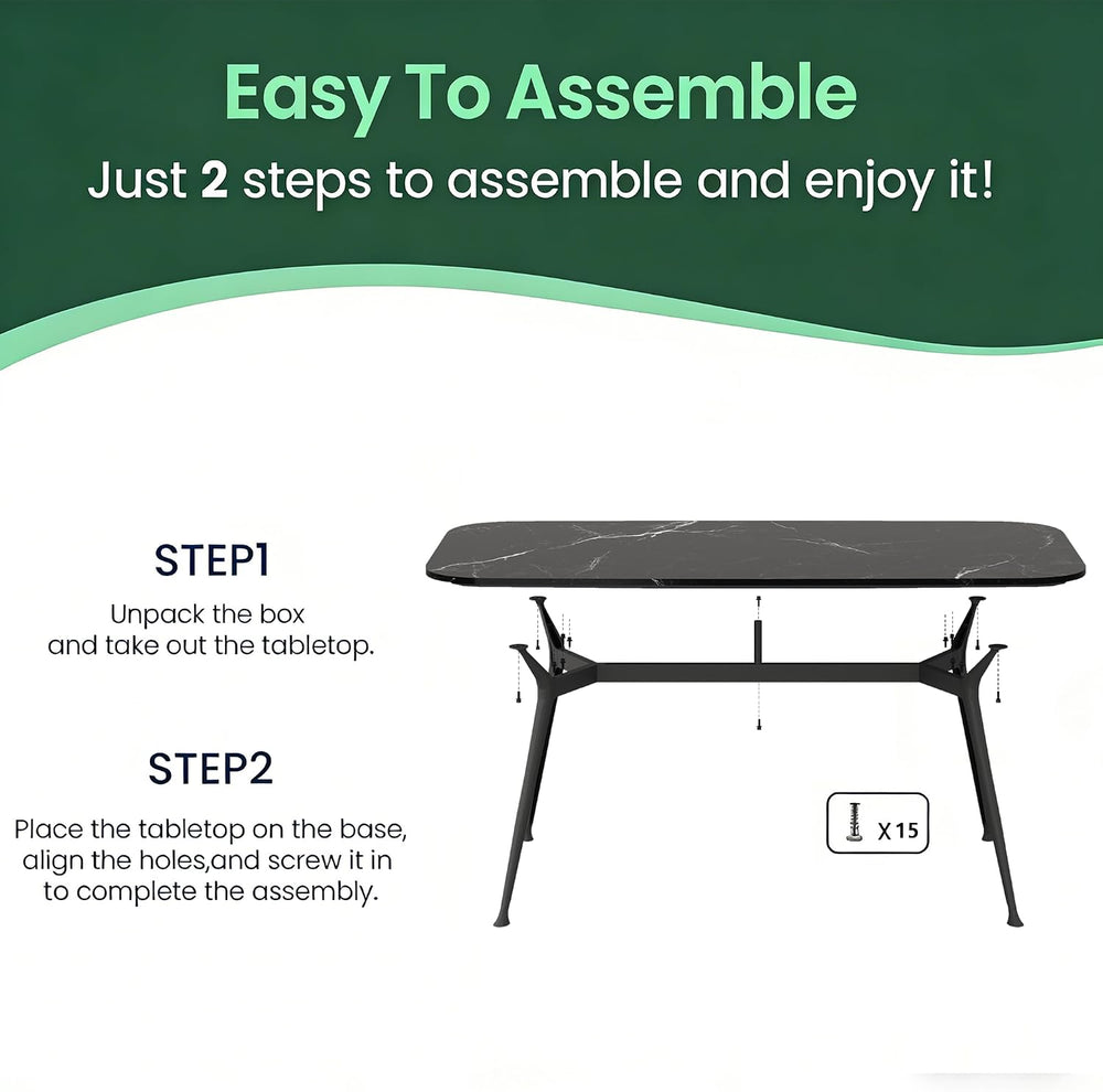 Dining Table for 4-6，70.87" Glossy Sintered Stone Top Dining Table with ...