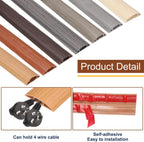 HARFINGTON 4ft Cord Cover Floor W0.6 x H0.33 Inner Channel PVC Hide Extension Cable Floor Wire Hider Wire Covers Protector for Prevent Cable Trips Cables Management, Wood Beige