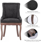 Dining Chairs Set of 4, Kitchen & Dining Room Chairs, Fabric Upholstered Dinning Chairs, Sillas De Comedor, Nailhead Trim, Wood Legs (Black, Pattern, 4 Pcs)