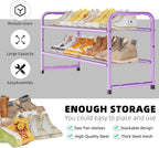 SUFAUY 2-Tier Mesh Shoe Rack, Closet Metal 33" Wide Shoe Shelf Heavy Duty, Purple