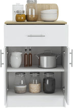 Modern Kitchen Pantry, Storage Cabinet with 1 Drawer and Double Door, 2 Shelves, Easy to Maintain, for Dining Room