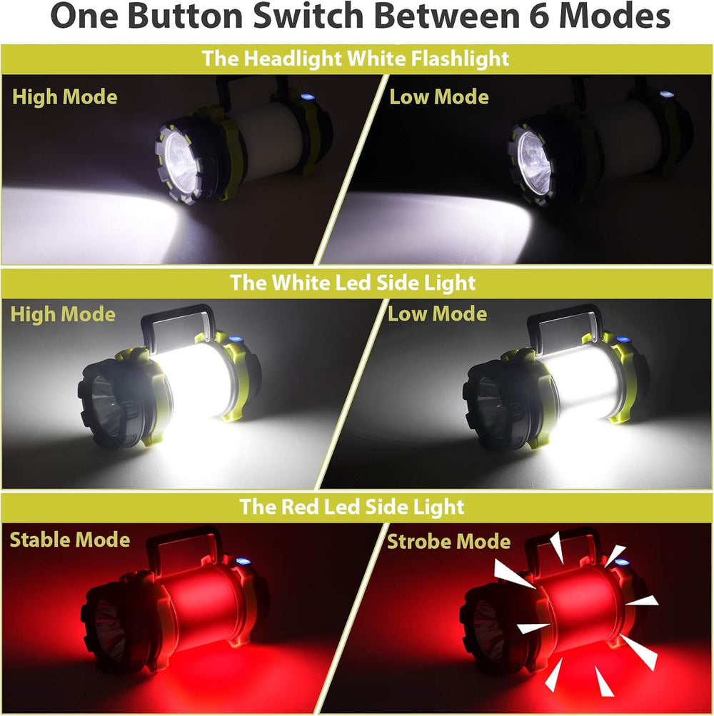 2 Pack Camping Lantern, Outdoor LED Camping Light, Rechargeable Flashlights