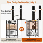 6-Tier Foldable Storage Shelves with Wheels, Folding Metal Shelf Unit, Folding Bookshelf no Assembly, Collapsible Shelves for Craft Shows for Kitchen, Bedroom, Living Room, Black