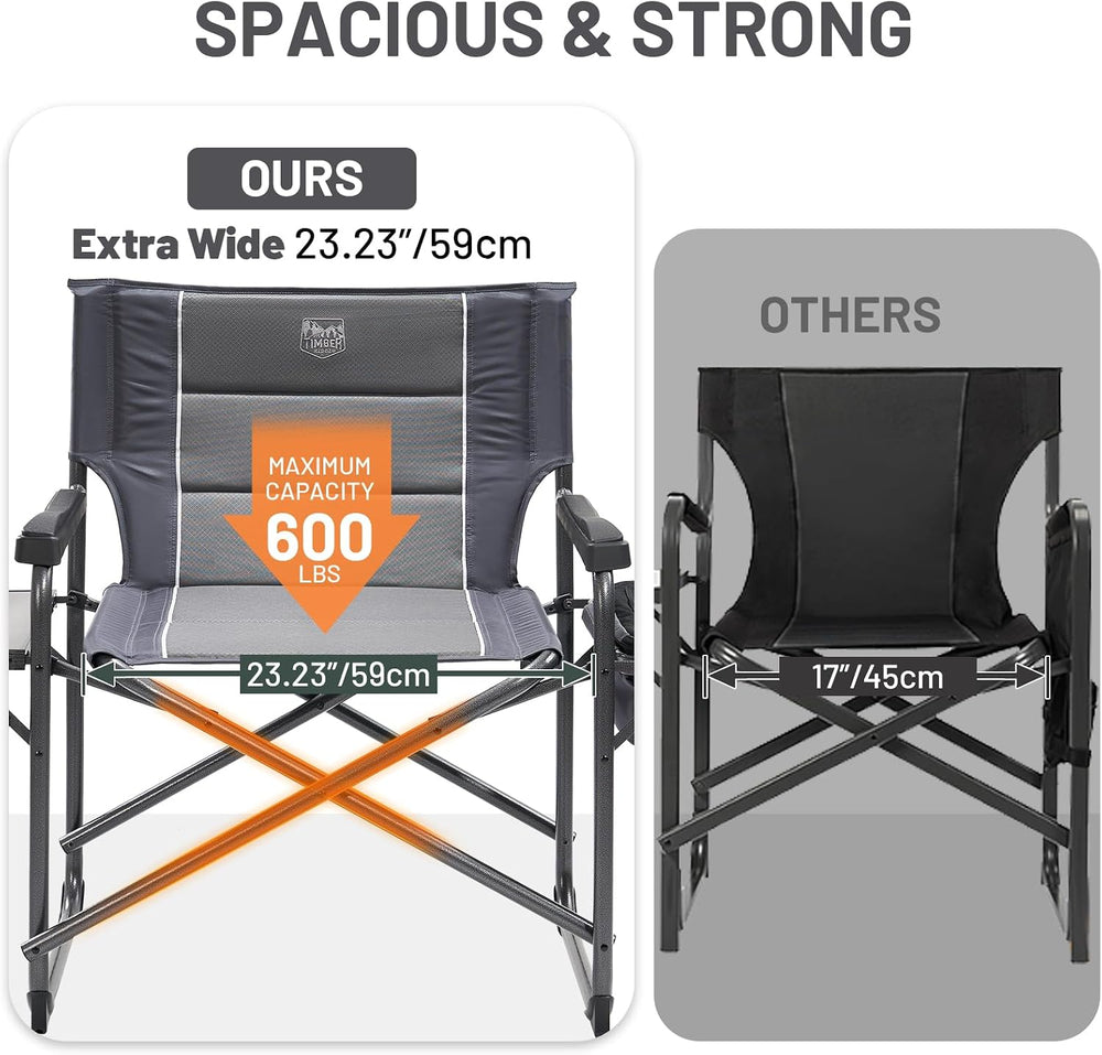 Timber Ridge XXL Oversized Directors Chair 600lbs - Heavy Duty Camping Chair ...