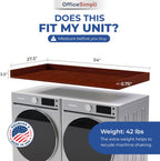 OfficeSimpli Washer Dryer Countertop, Made in USA, Non-Slip Pads, Laundry Room Wood Topper, Washer Dryer Cover for Top, Laundry Countertop, Laminate Finish (Mahogany, Standard (27.5" x 54"))