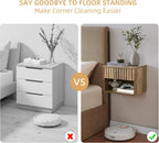 Floating Nightstand with Fluted Drawer - Modern Wall Mounted Bedside Table with Open Storage Shelf, Small Night Stand TV Stand for Bedroom(Rustic Brown)
