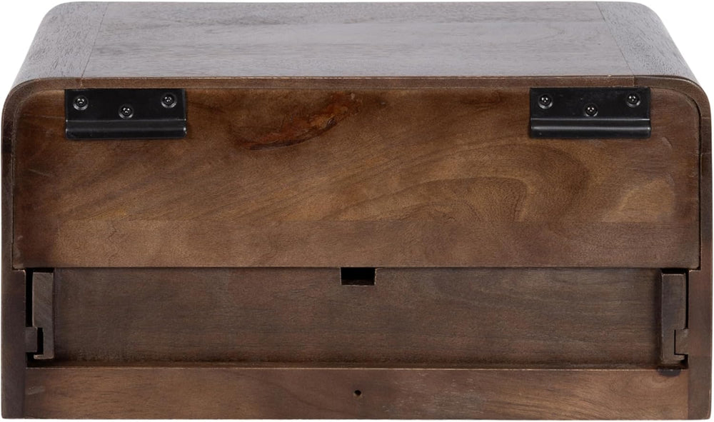 Kate and Laurel Kato Modern Mango Wood Floating Side Table with Drawer, 18 x ...