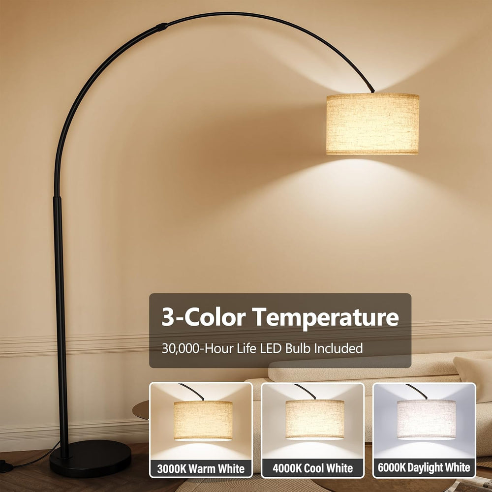 SUNMORY 82" Tall Arc Floor Lamp for Living Room, Large Standing Arched Lamp