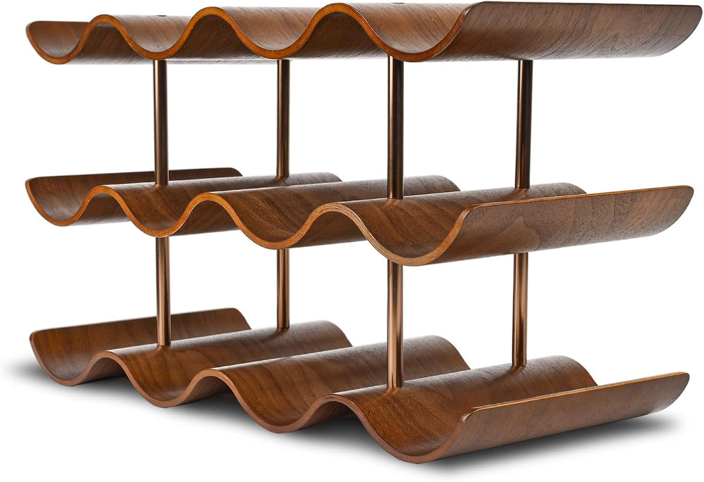 Countertop Wine Rack - 12 Bottle Freestanding Wine Bottle Holder Stand - 3 Ti...
