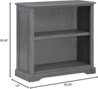 OSP Home Furnishings Country Meadows 2-Shelf Bookcase, Plantation Grey