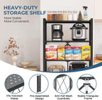 Upgraded 18% Thickened Portable 5-Tier Foldable Storage Shelves with Wheels Heavy Duty Storage Shelf Collapsible Shelves Unit Display for Garage Storage Kitchen Pantry & Closet Organizer, Matte Black