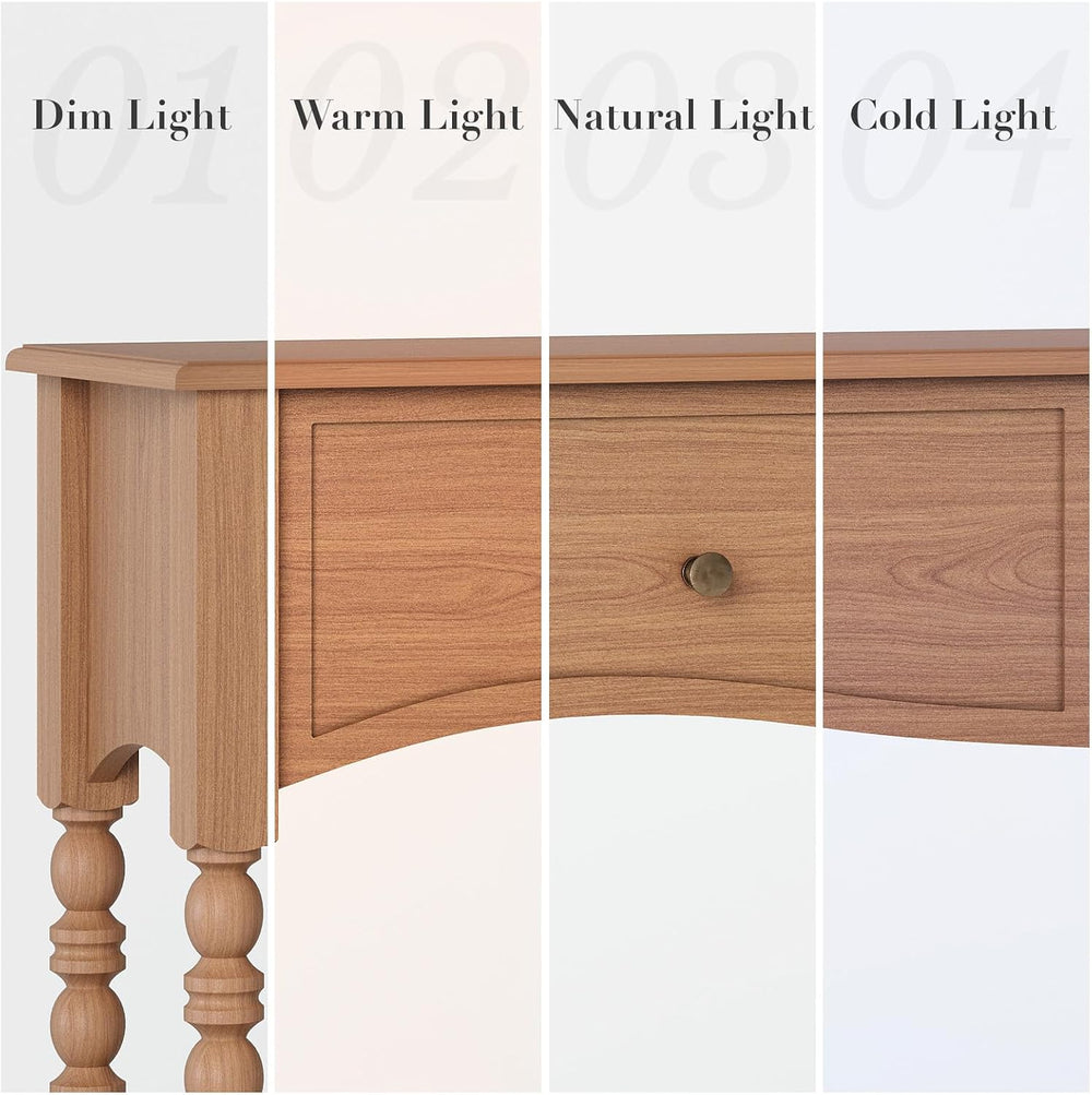 JOINICE Console Table with Scalloped Drawers for Entry Way, Living Room | Nar...