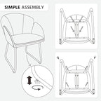 Yaheetech Modern Velvet Armchair, Flower Shaped Makeup Chair Vanity Chair with Golden Metal Legs for Living Room/Makeup Room/Bedroom/Home Office/Kitchen, Black