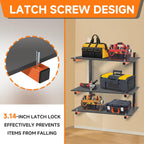 4 Pack Lumber Rack Wall Mount, Heavy Duty Wood Storage Racks, 6-Level System Organizer Shelving, 720 LBS Capacity Hanging Garage Shelves, Orange Brackets Utility Metal Shelf for Indoor and Outdoor