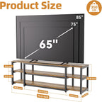 Aquzee 85 inch TV Stand, Entertainment Center for 70 75 80 85" TV, 75.2" Wide Wood Television Console Table for Living Room Bedroom Gaming Room, Rustic Brown