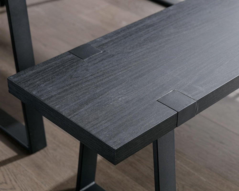 VESCASA 60" Wood Dining Bench with Black Metal Legs for Dining Room, Kit...