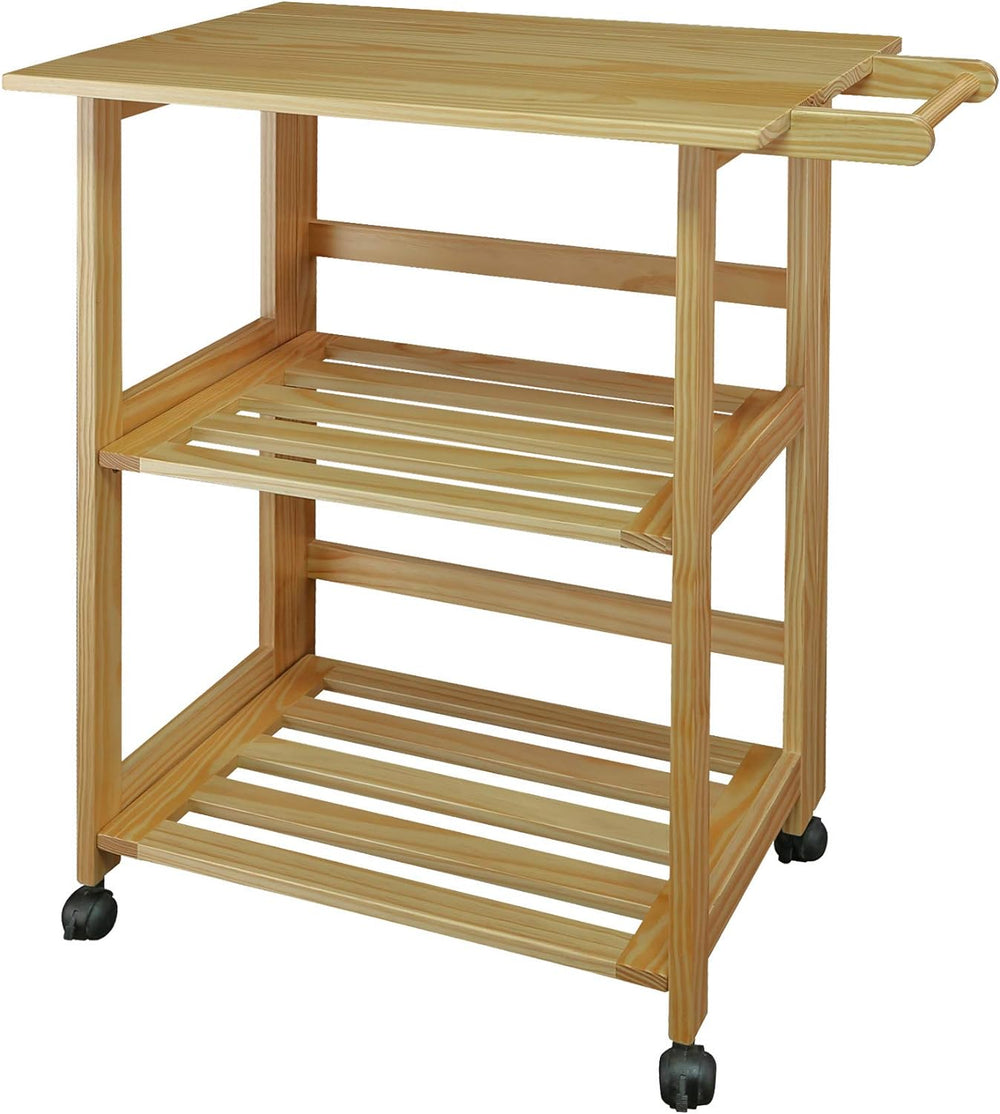 Casual Home Trek Folding Natural Kitchen Cart, 27"W (372-30)